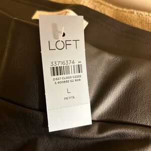 LOFT NWT Faux Leather Black Leggings Sz. LP